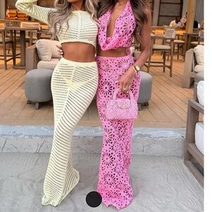 Sorelle UK pink crochet outfit